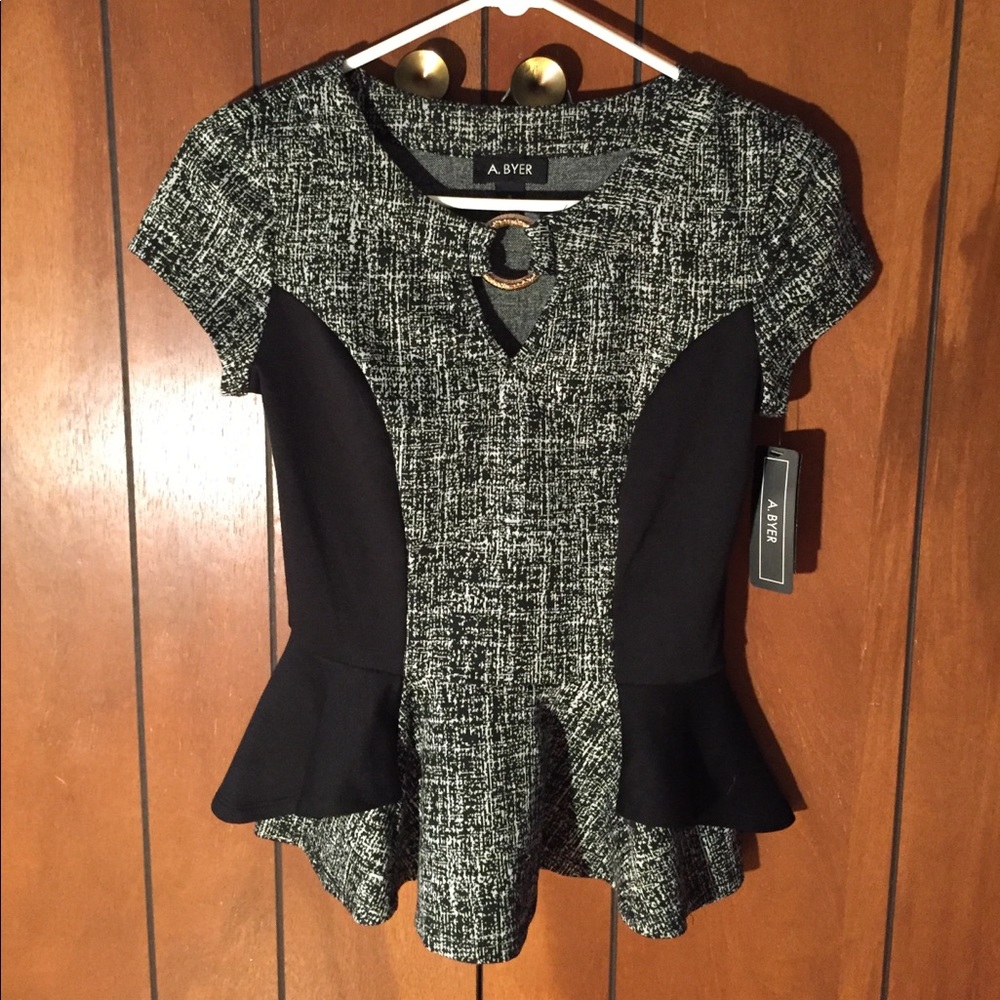 A.Byer Black & White Blouse